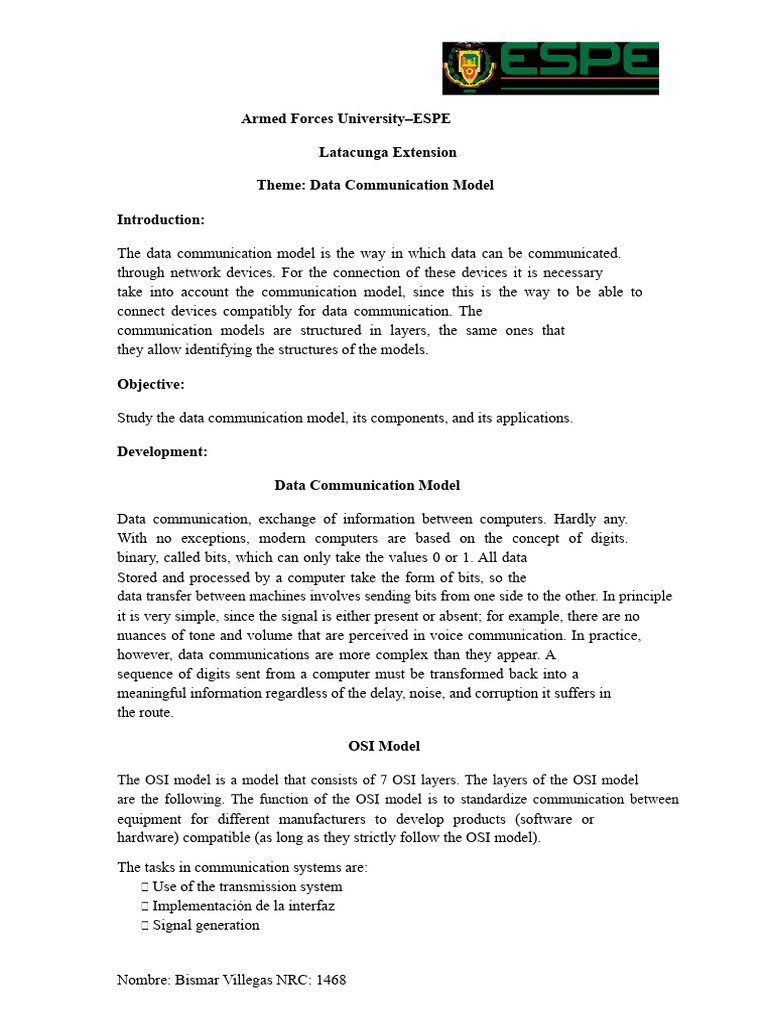Communication Data Model | PDF | Internet Protocol Suite | Computer Network