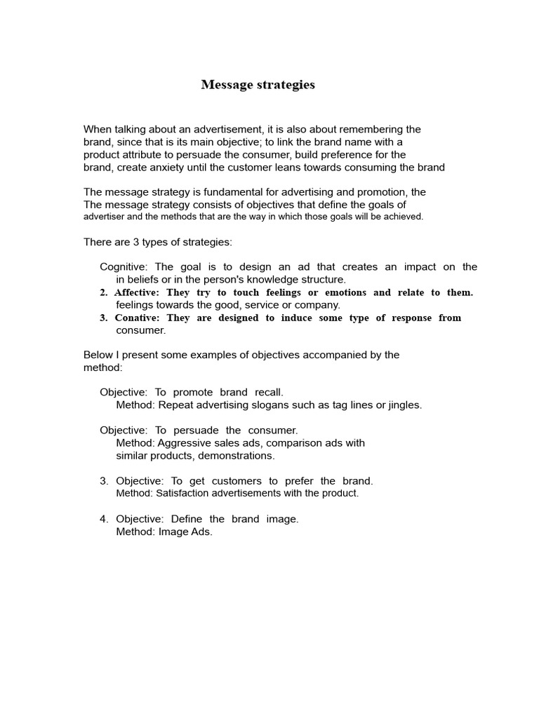 Message Strategies | PDF
