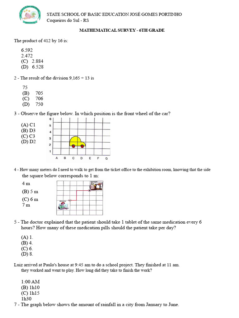 6th Grade Math Survey Questions | PDF | Mathematics