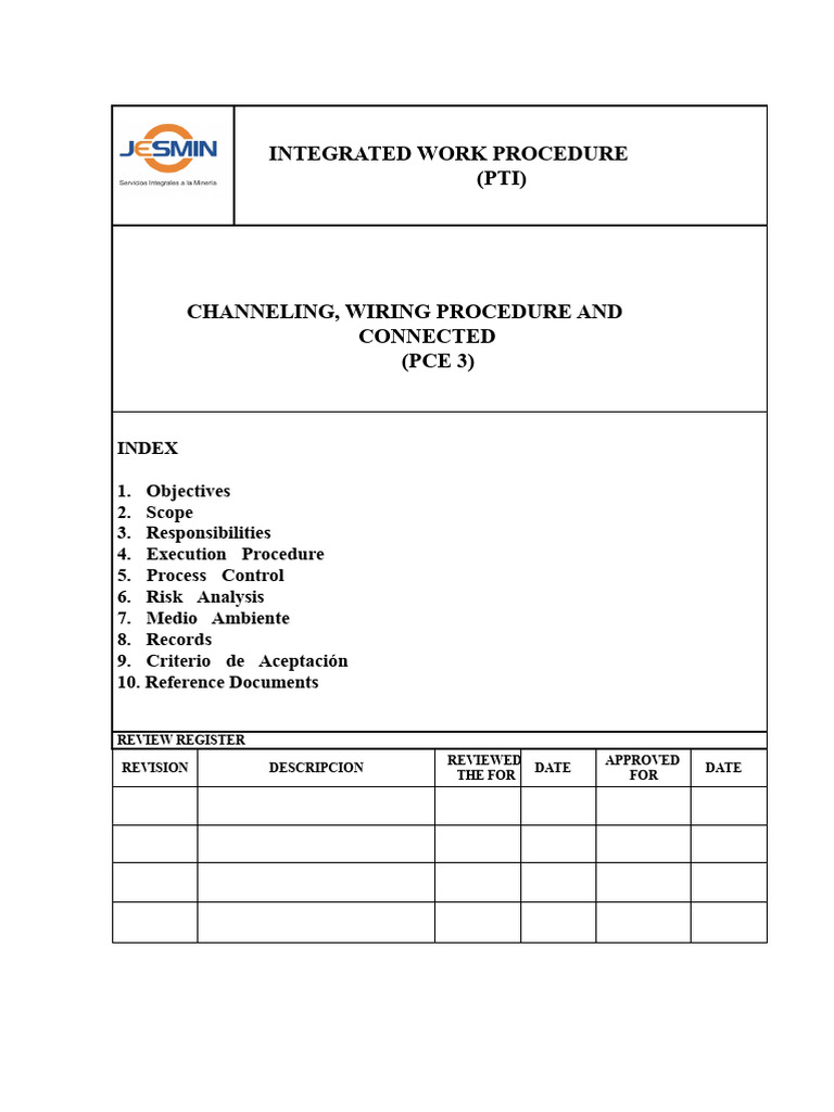 PCE 3 Procedure For Cable Channeling, Wiring, and Connections | PDF ...