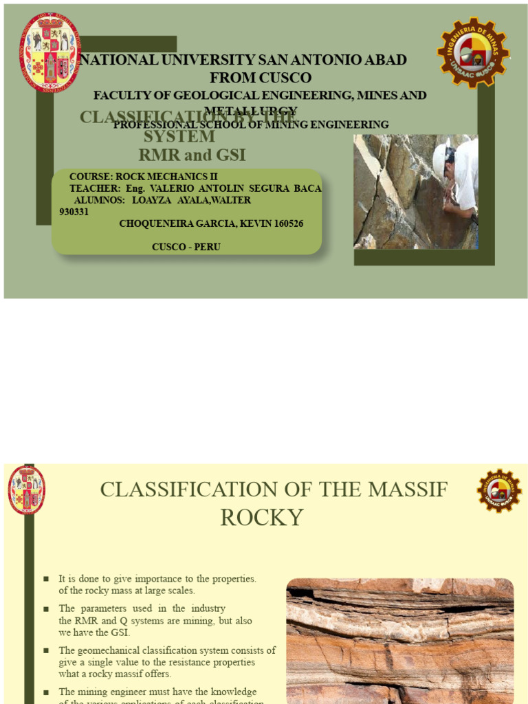 RMR System in Rock Mechanics Explained | PDF