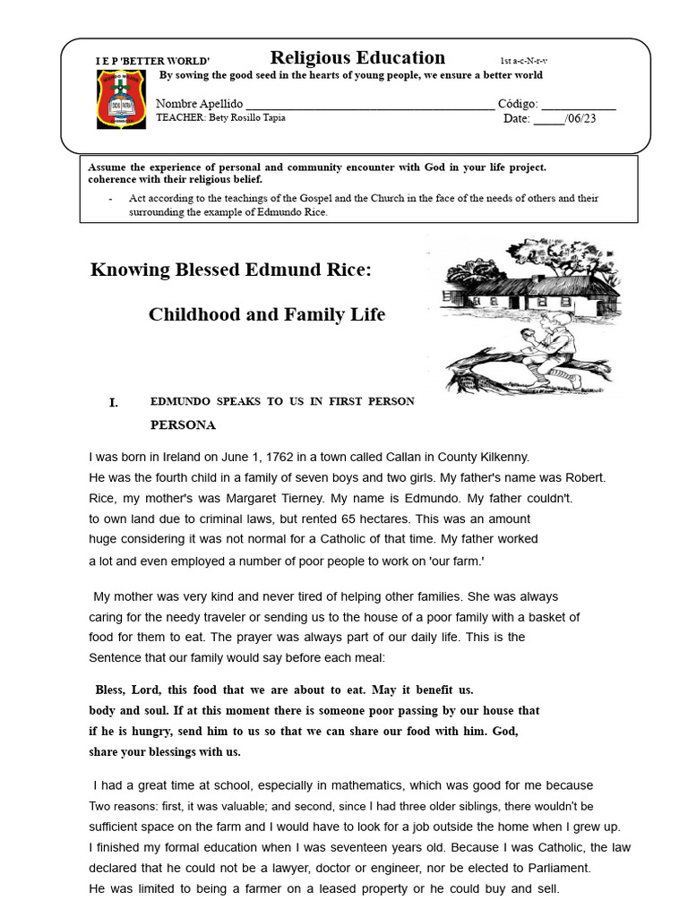 Edmundo Rice: Faith and Family Values | PDF
