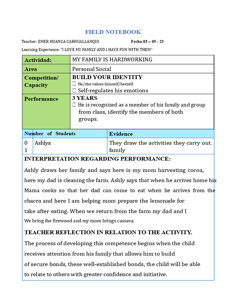 Field Notebook | PDF | Nonverbal Communication | Teachers