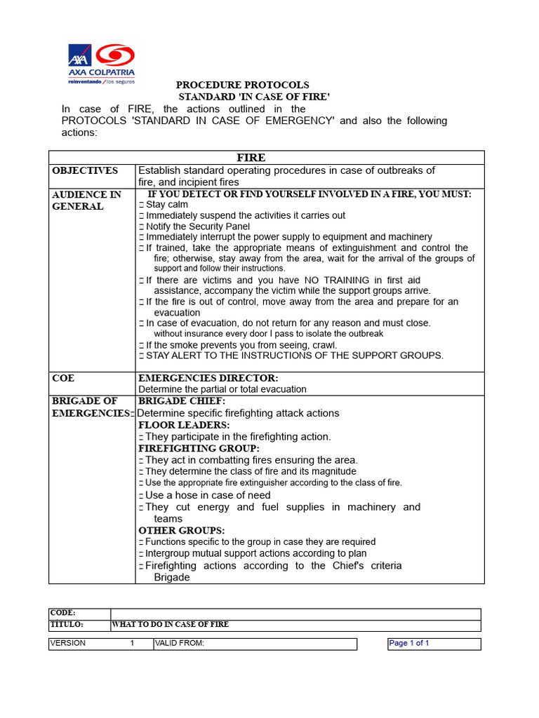 Fire Emergency Procedures Guide | PDF | Firefighting | Civil Defense