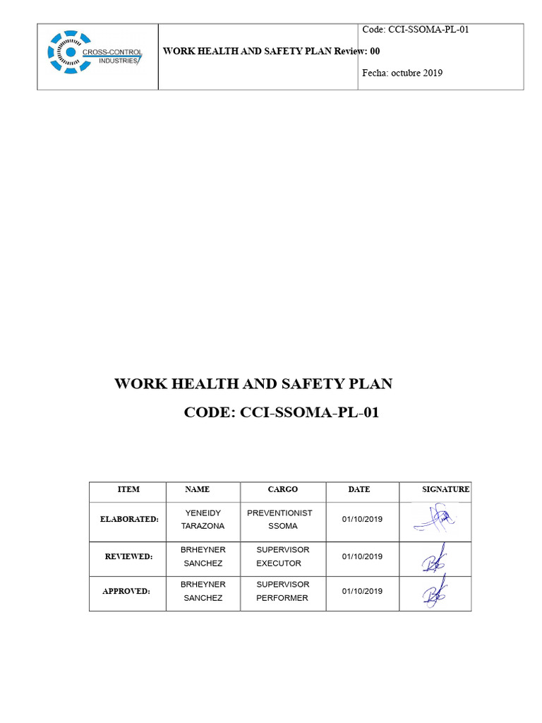 Cci Ssoma PL 01 | PDF | Occupational Safety And Health | Risk