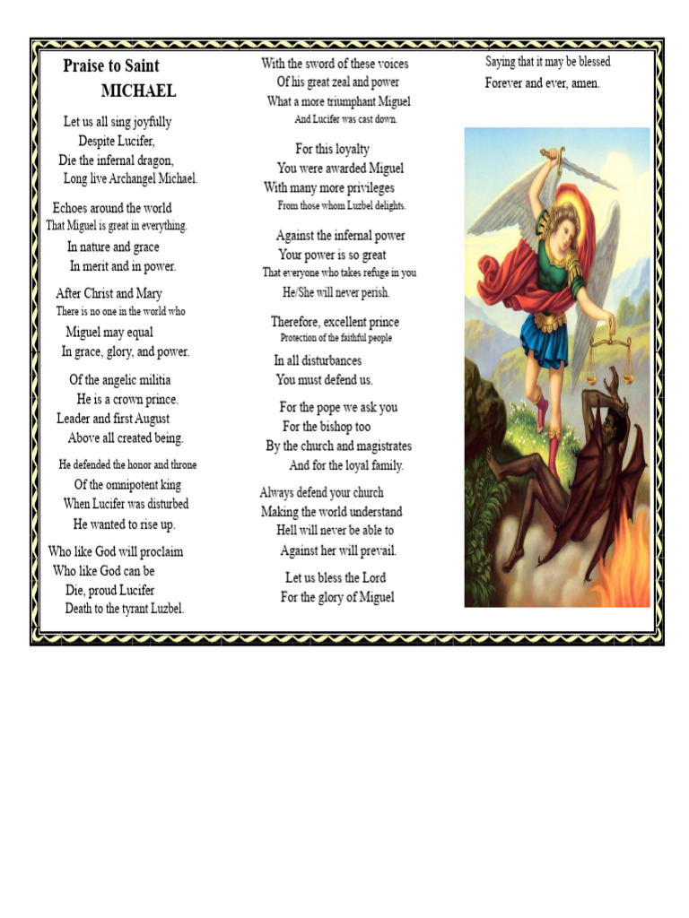 Praise To Saint Michael | PDF | Michael (Archangel) | Christian Belief ...