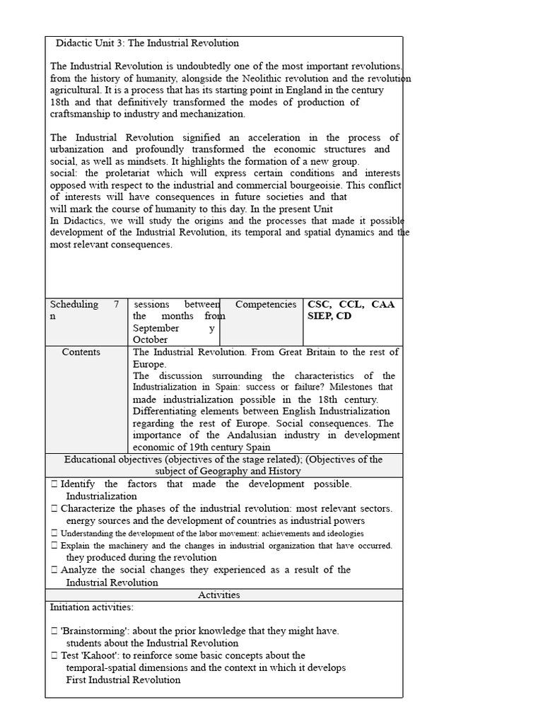 Understanding the Industrial Revolution | PDF | Curriculum | Methodology