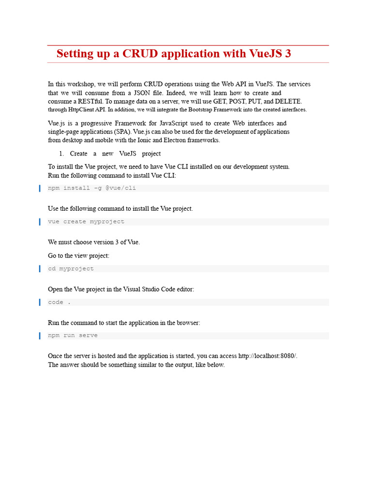 CRUD App Setup with VueJS 3 and Bootstrap | PDF | Java Script ...