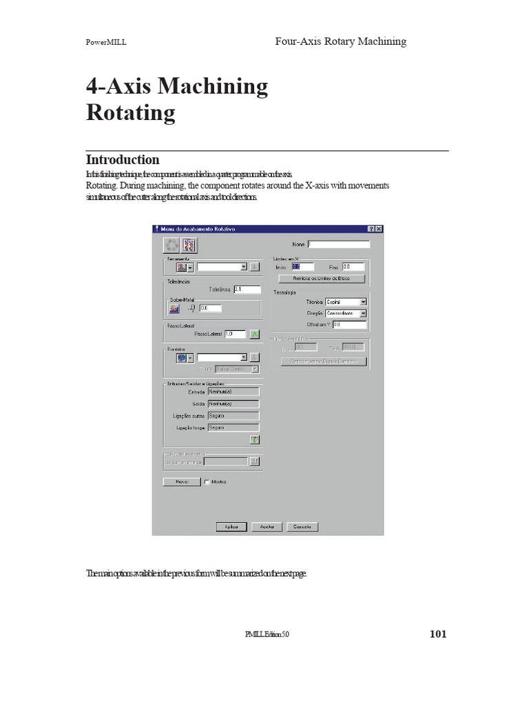 Power Mill 4 Axis | PDF | Rotation | Machining