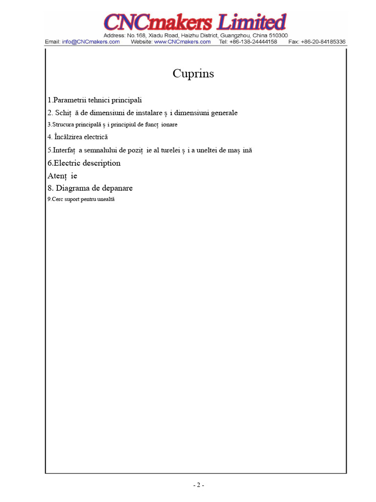 Manual de Utilizare Pentru Turreta AK30 - NC | PDF