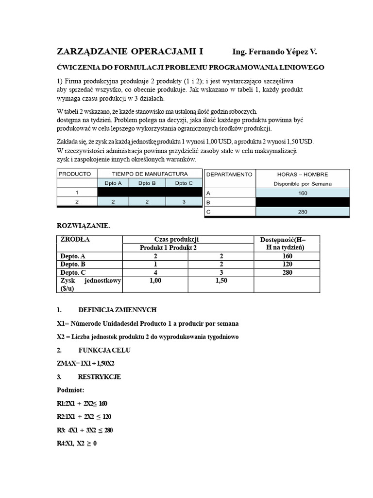 OBOWIĄZEK FORMULACJA - PL - Rozwiązanie - INV OP | PDF