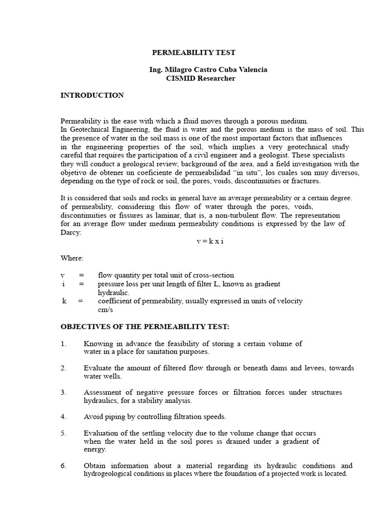 Permeability Testing in Geotechnical Engineering | PDF | Porosity ...