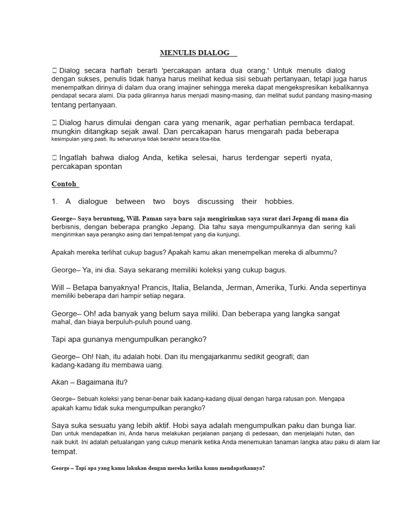 Teknik Menulis Dialog Efektif | PDF