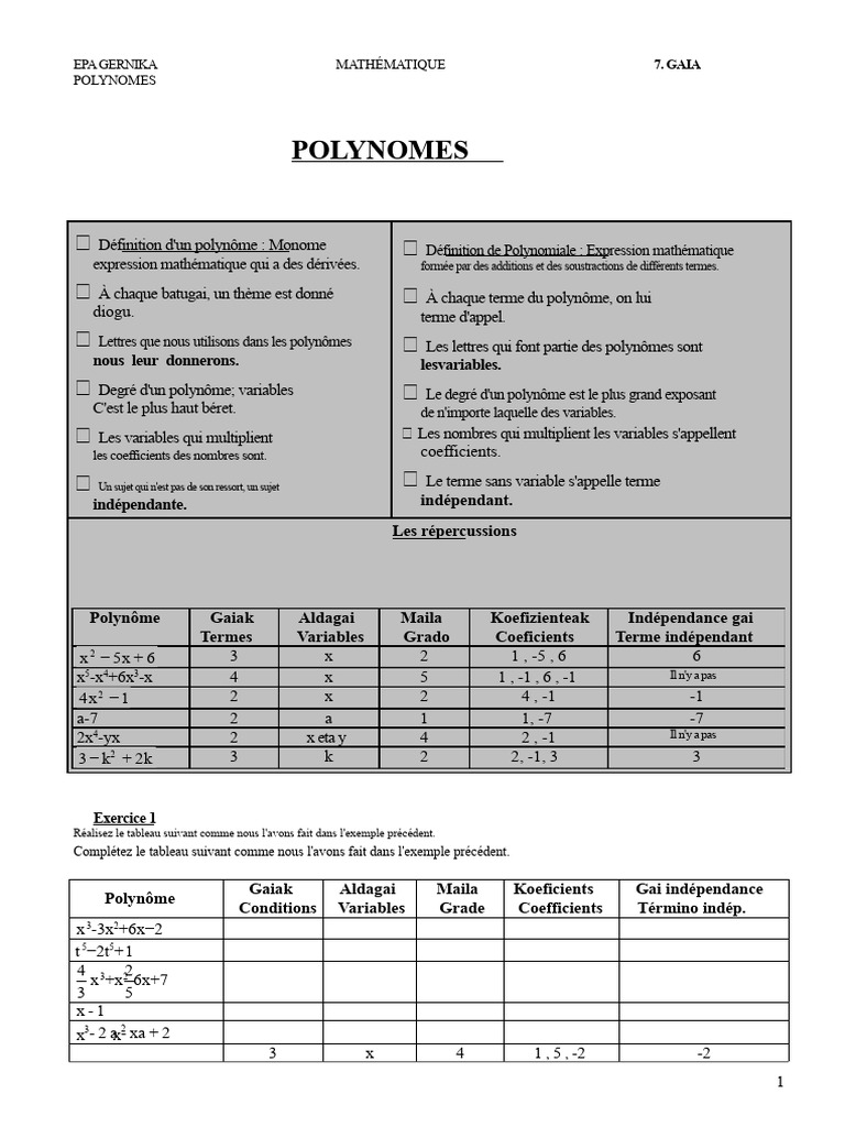 Comprendre les polynômes en mathématiques | PDF | Polynôme | Algèbre ...