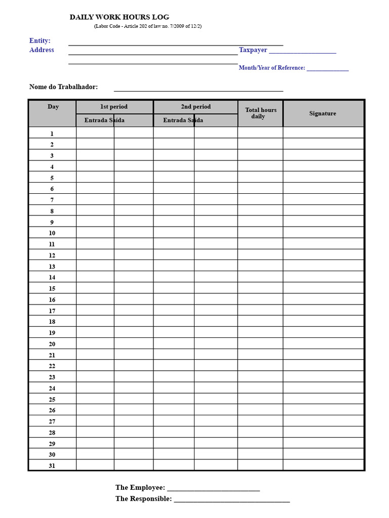 Work record map and hours bank | PDF