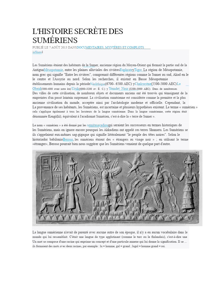 Mystères de la civilisation sumérienne | PDF | Sumer | Planètes