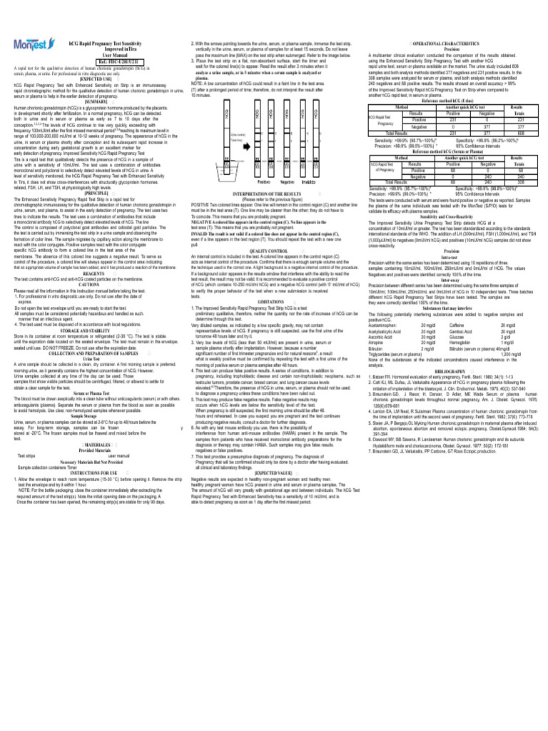 Rapid Pregnancy Test - Mont Test | PDF | Human Chorionic Gonadotropin ...