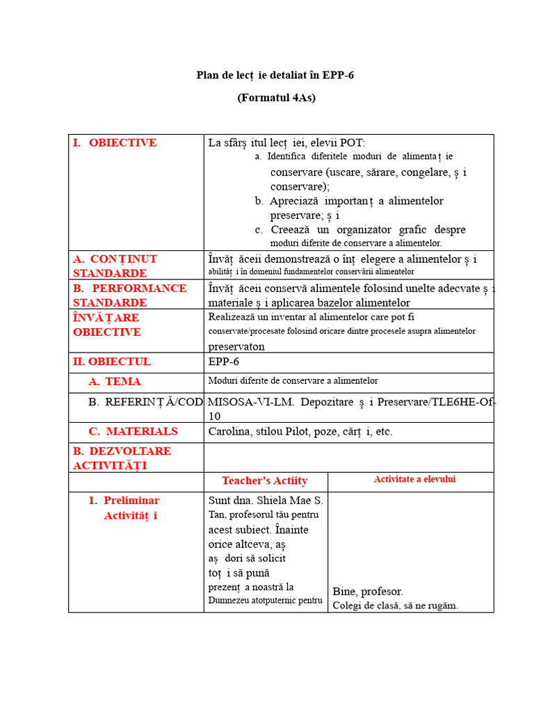 Tan Detaliat LP În EPP 6 4as | PDF