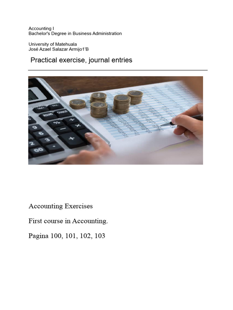 Exercises From First Year of Accounting Pages 100, 101, 102, 103 | PDF ...