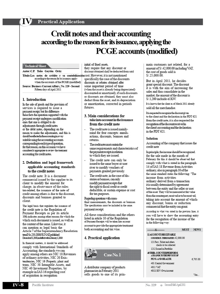 Accounting for Credit Notes and Discounts | PDF | Receipt | Securitization