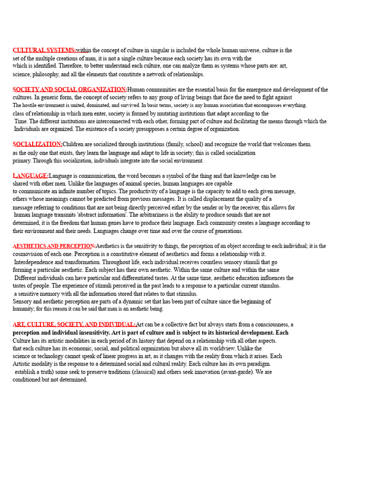 CULTURAL SYSTEMS | PDF | Perception | Information