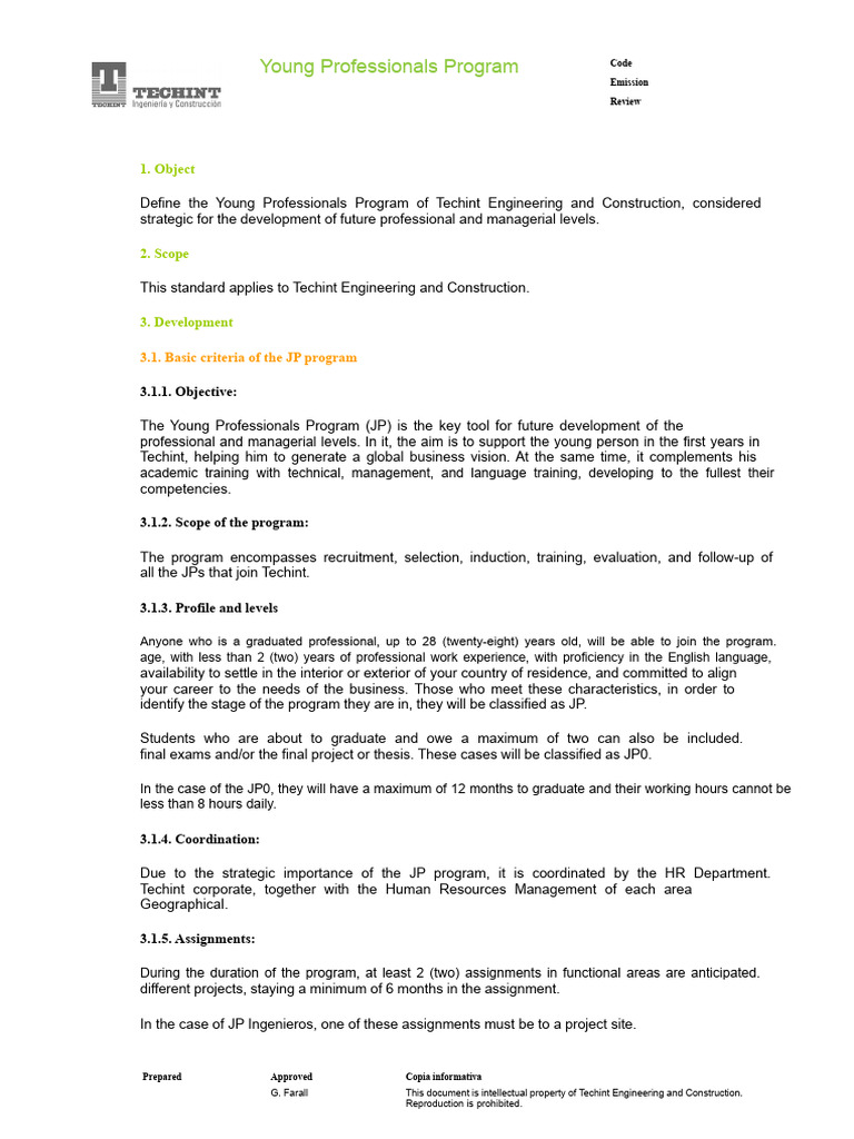 Young Professionals Program Overview | PDF | Employment | Recruitment