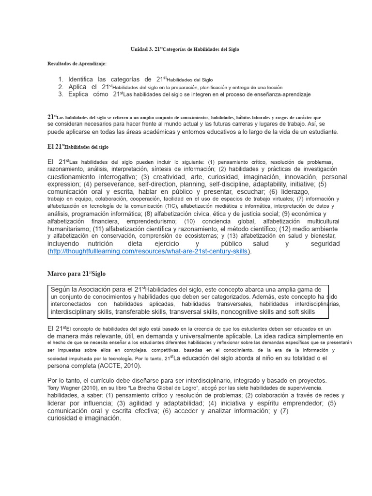 Habilidades del Siglo XXI en Educación | PDF | Comunicación | Aprendizaje
