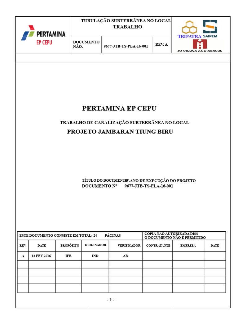 Plano de Execução Do Projeto | PDF | Qualidade (negócios) | Engenharia