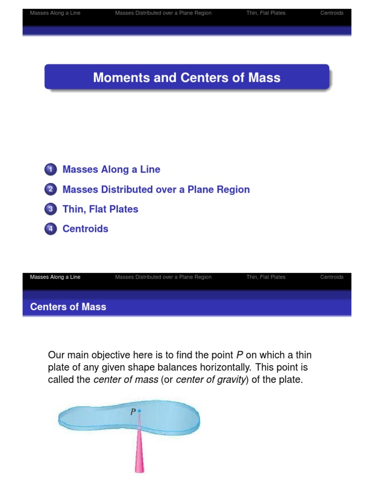 6.6 Moments and Centers of Mass | PDF | Center Of Mass | Torque