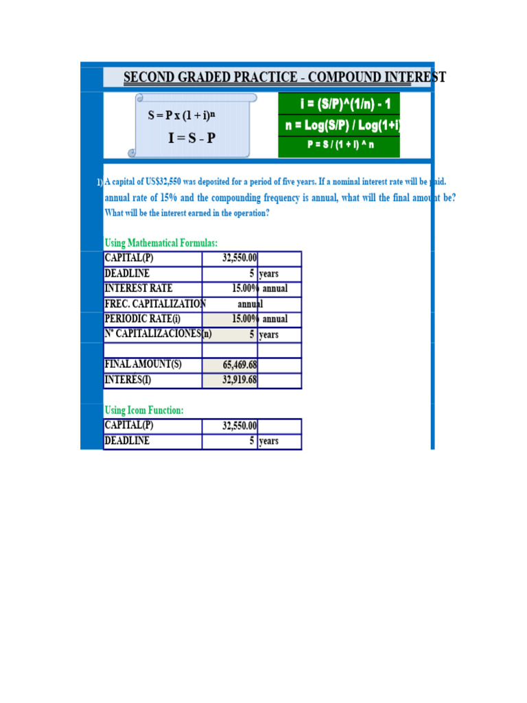 06 Class 2 - Compound Interest - Second Practice Solved | PDF ...