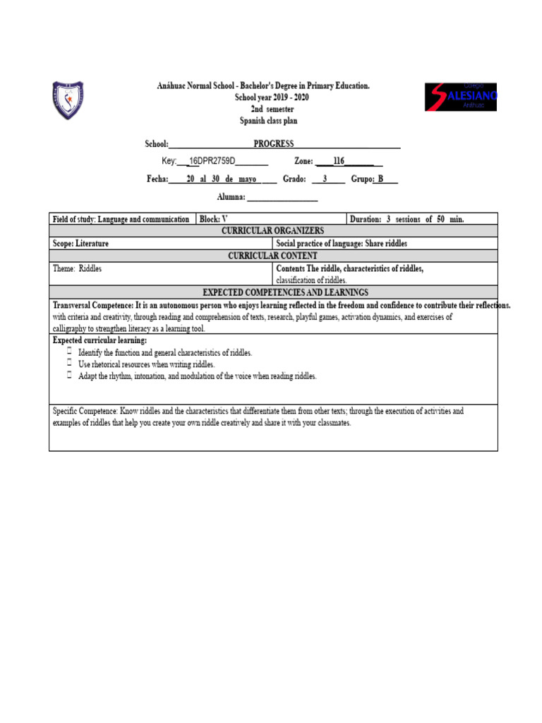 Riddles Lesson Plan for 3rd Grade | PDF | Reading Comprehension | Learning
