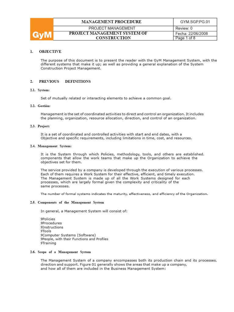 GyM Construction Project Management System | PDF | Project Management ...