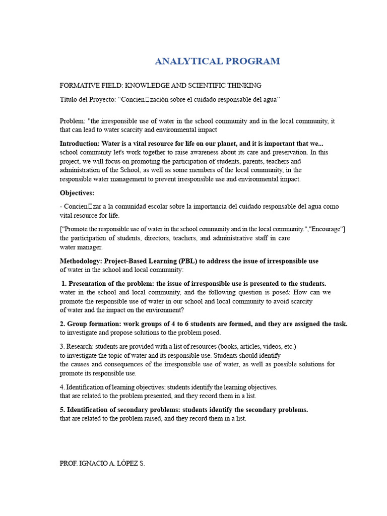 Analytical Program Knowledge and Scientific Thinking | PDF | Water