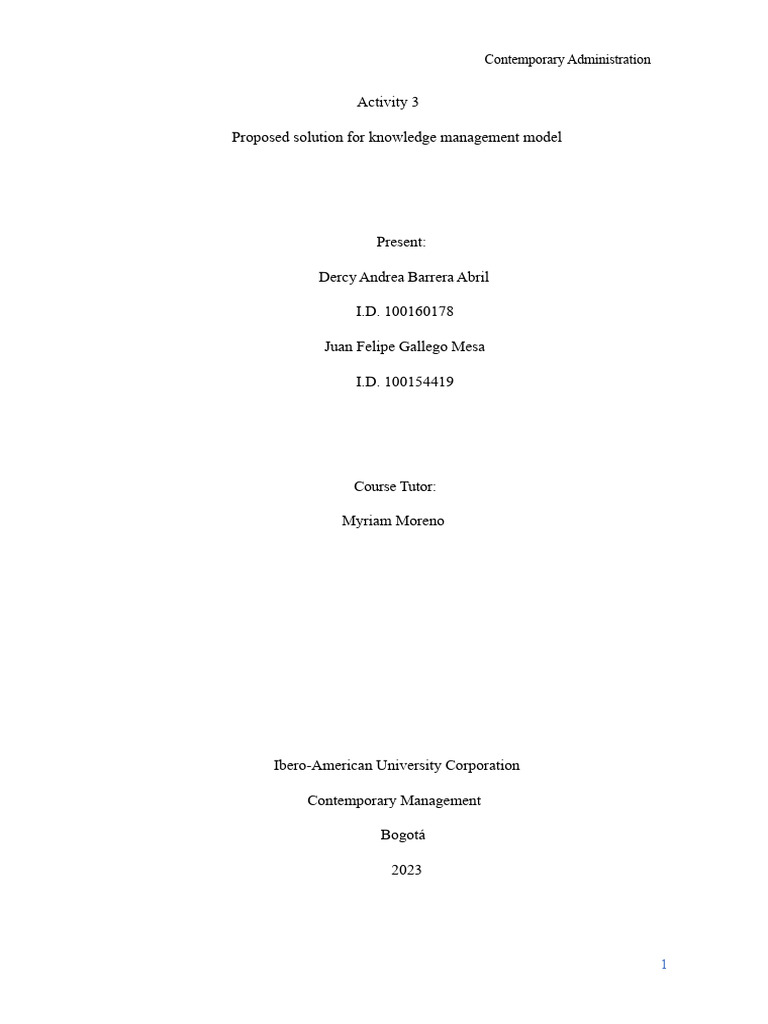 Knowledge Management Model for EDGASANC | PDF | Knowledge | Innovation