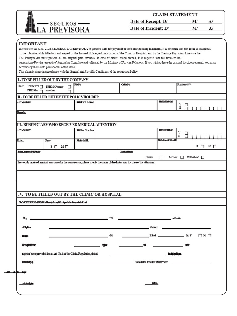 Insurance Claim Form for Medical Expenses | PDF | Insurance | Patient
