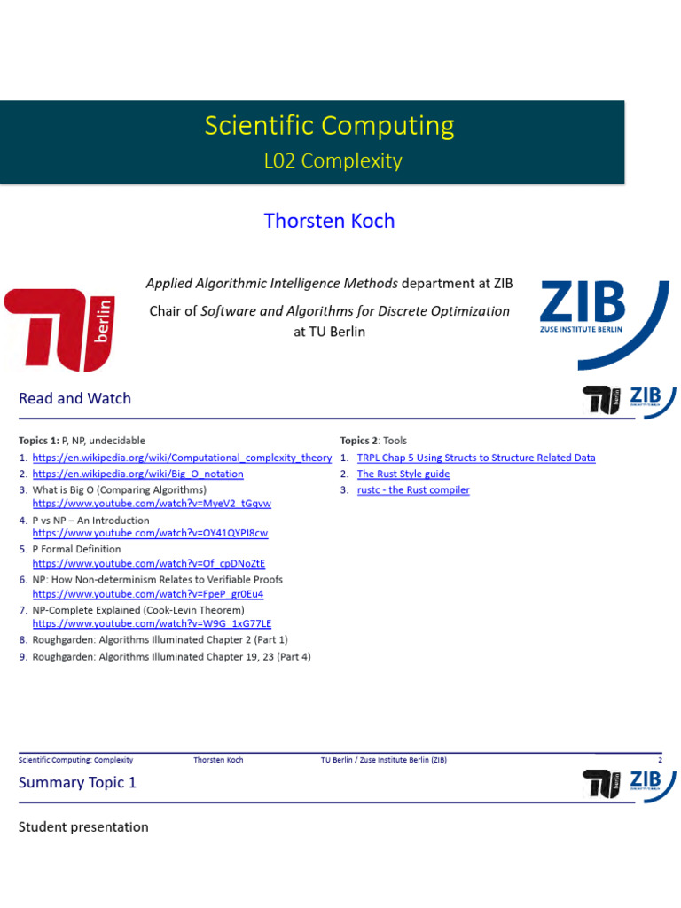 Complexity in Scientific Computing | PDF | Computational Complexity ...