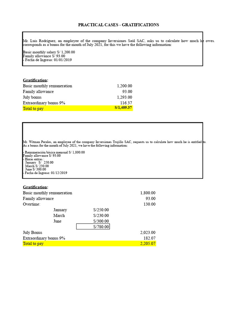 July 2021 Bonus Calculation Guide | PDF | Salary | Overtime