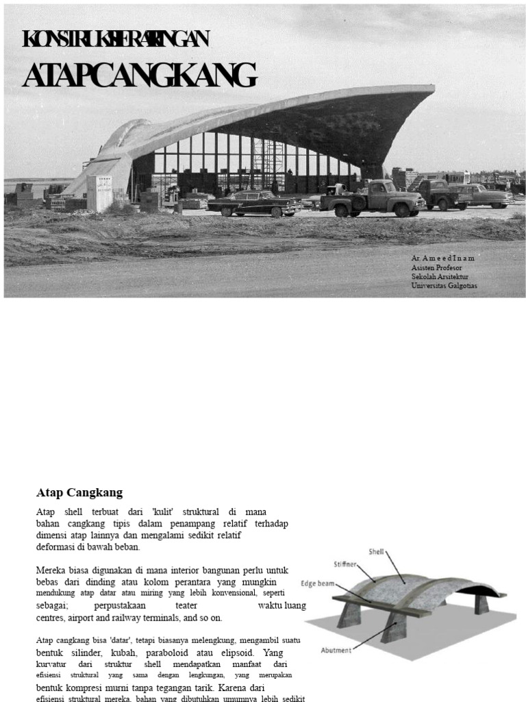 Atap Cangkang: Desain dan Keunggulannya | PDF