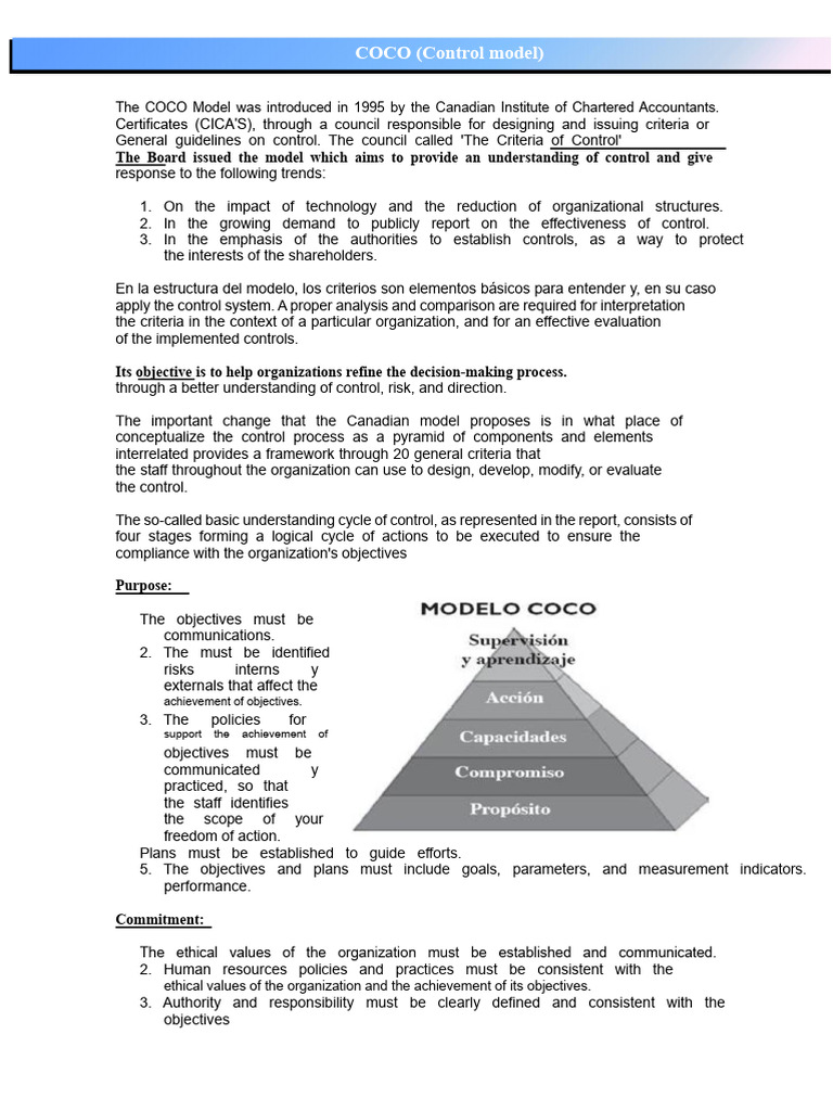 COCO Control Model Overview and Guidelines | PDF | Information ...