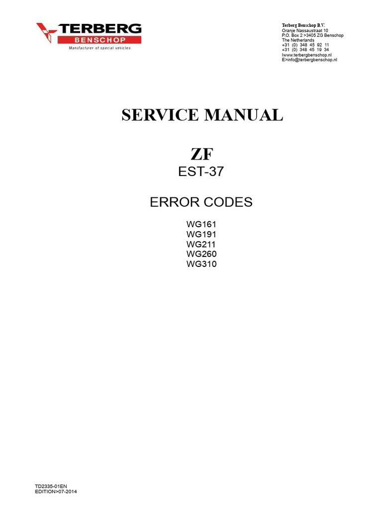ERGO-Control EST37 Fault Codes Guide | PDF | Mechanical Engineering ...