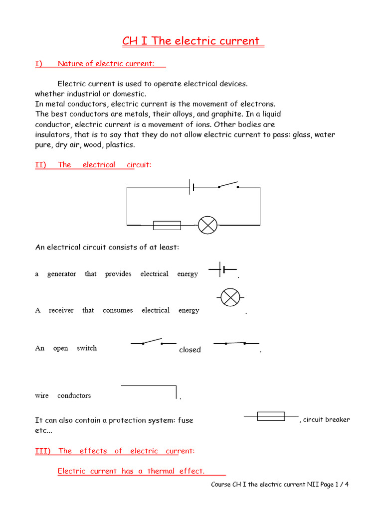 Understanding Electric Current Basics | PDF | Electric Current ...
