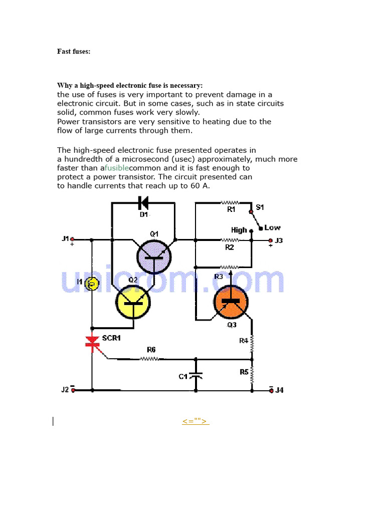 High-Speed Electronic Fuse Overview | PDF | Fuse (Electrical ...