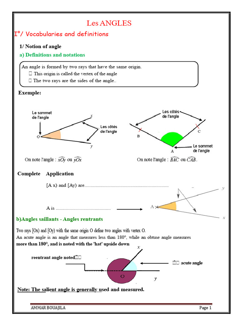Understanding Angles: Definitions & Types | PDF | Circle | Triangle