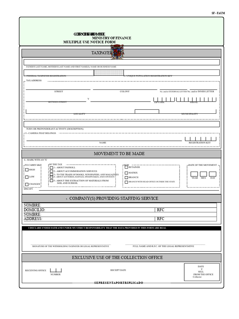 Multiple Use Notice Form for Taxpayers | PDF | Government Finances | Taxes