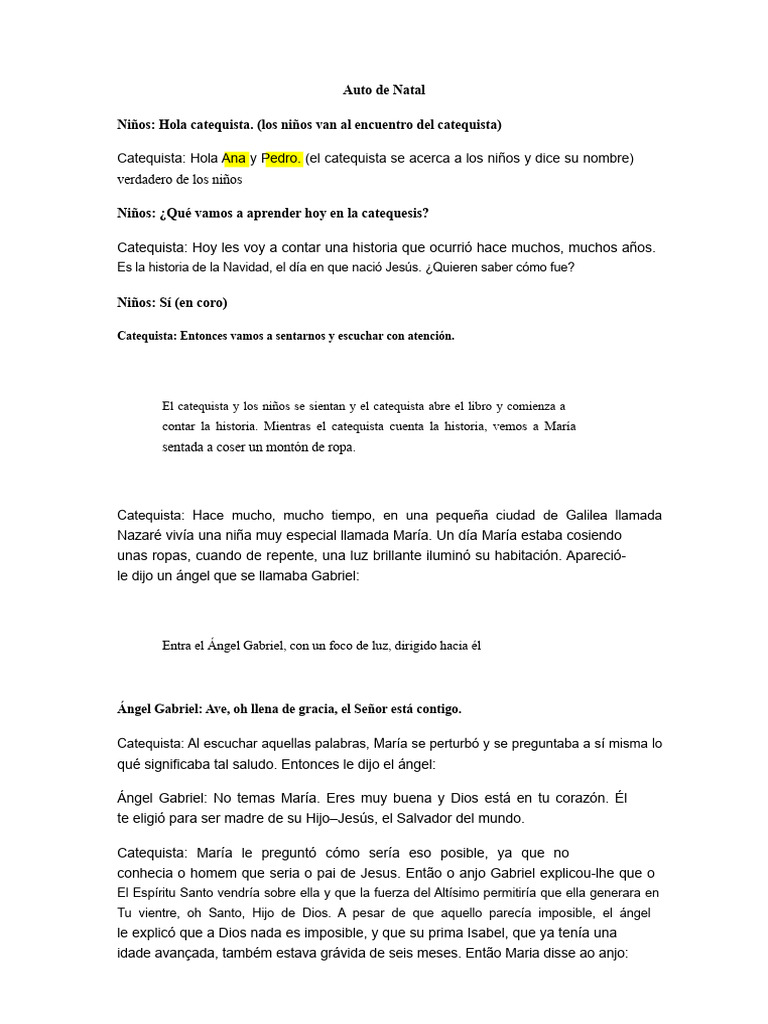 Historia de la Navidad para Niños | PDF | María, madre de Jesús ...