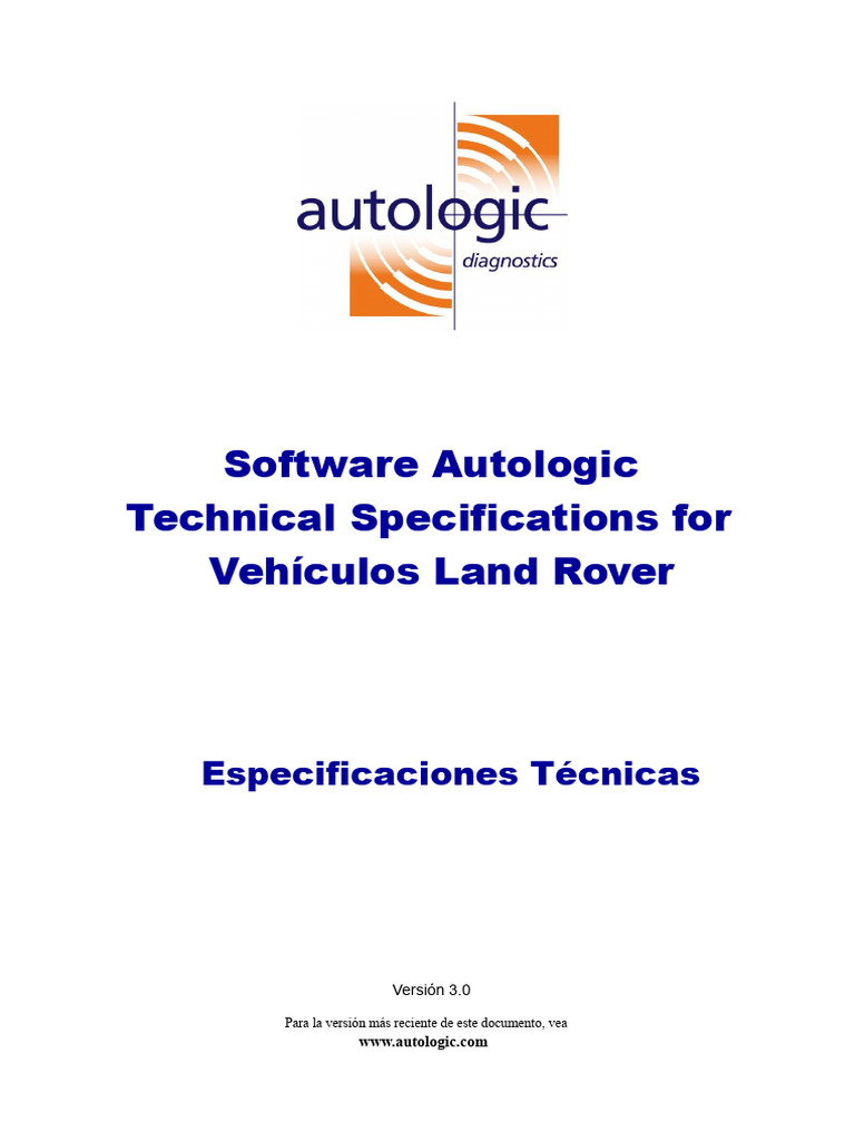 Especificaciones Técnicas Autologic Land Rover | PDF | Software ...