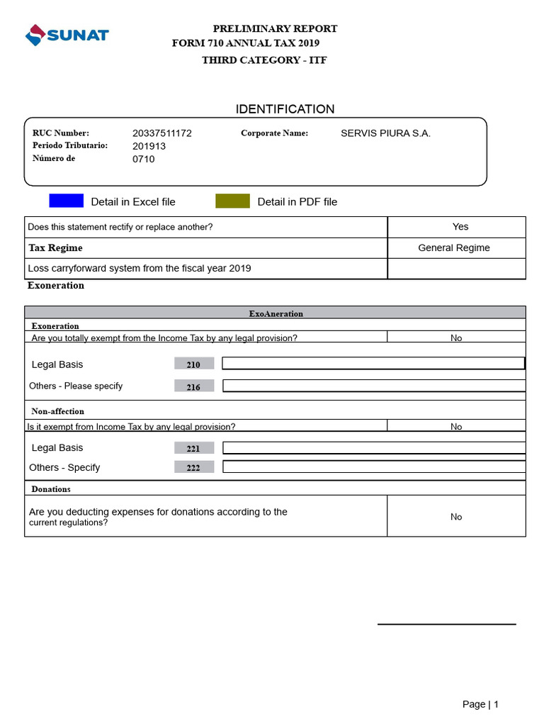 2019 Annual Income Tax Report Form 710 | PDF | Tax Deduction | Taxes
