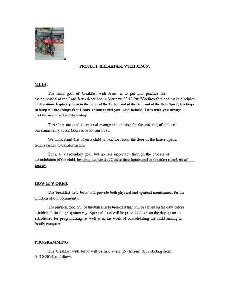 Breakfast Project With Jesus | PDF | Jesus | Logos (Christianity)