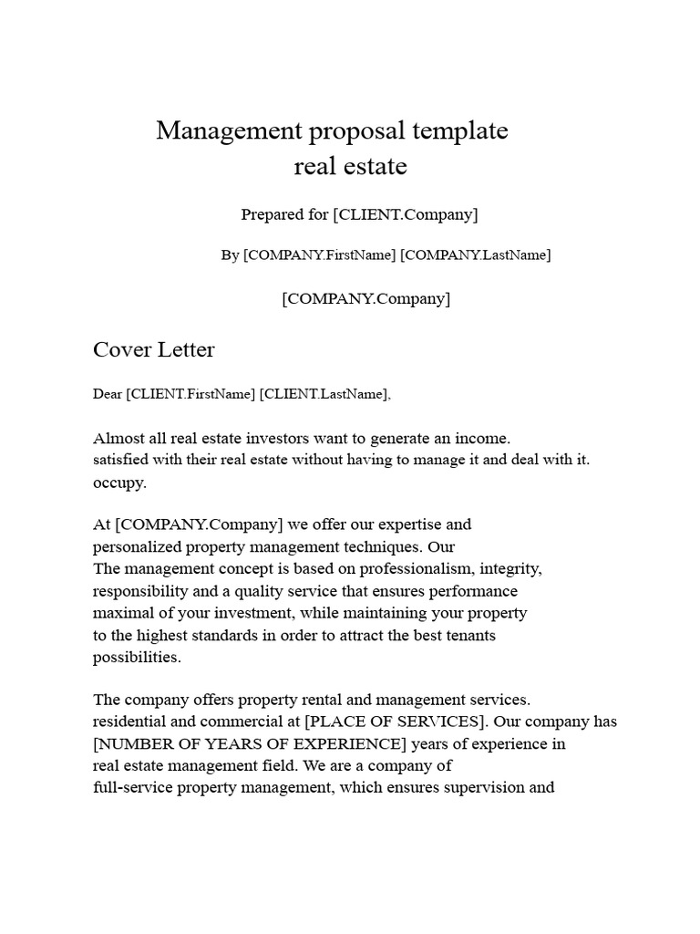 Real Estate Management Proposal Template | PDF | Property Management ...