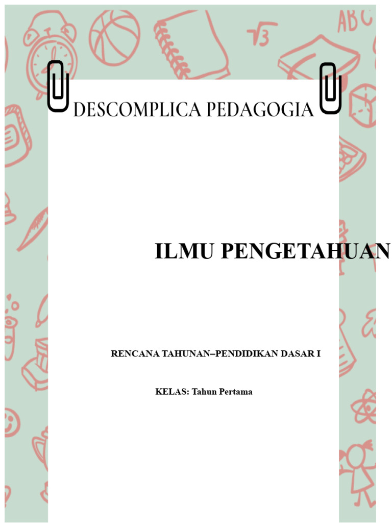 Rencana Pembelajaran Ilmu Pengetahuan Kelas 1 | PDF
